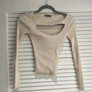 Cream Zara crop top